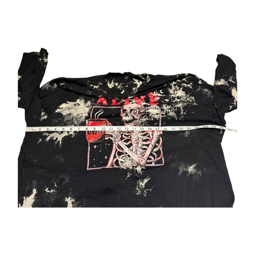 SHEIN T-Shirt Women 3XL Multicolor Acid Washed Staying Alive Graphic Pullover - Picture 4 of 7
